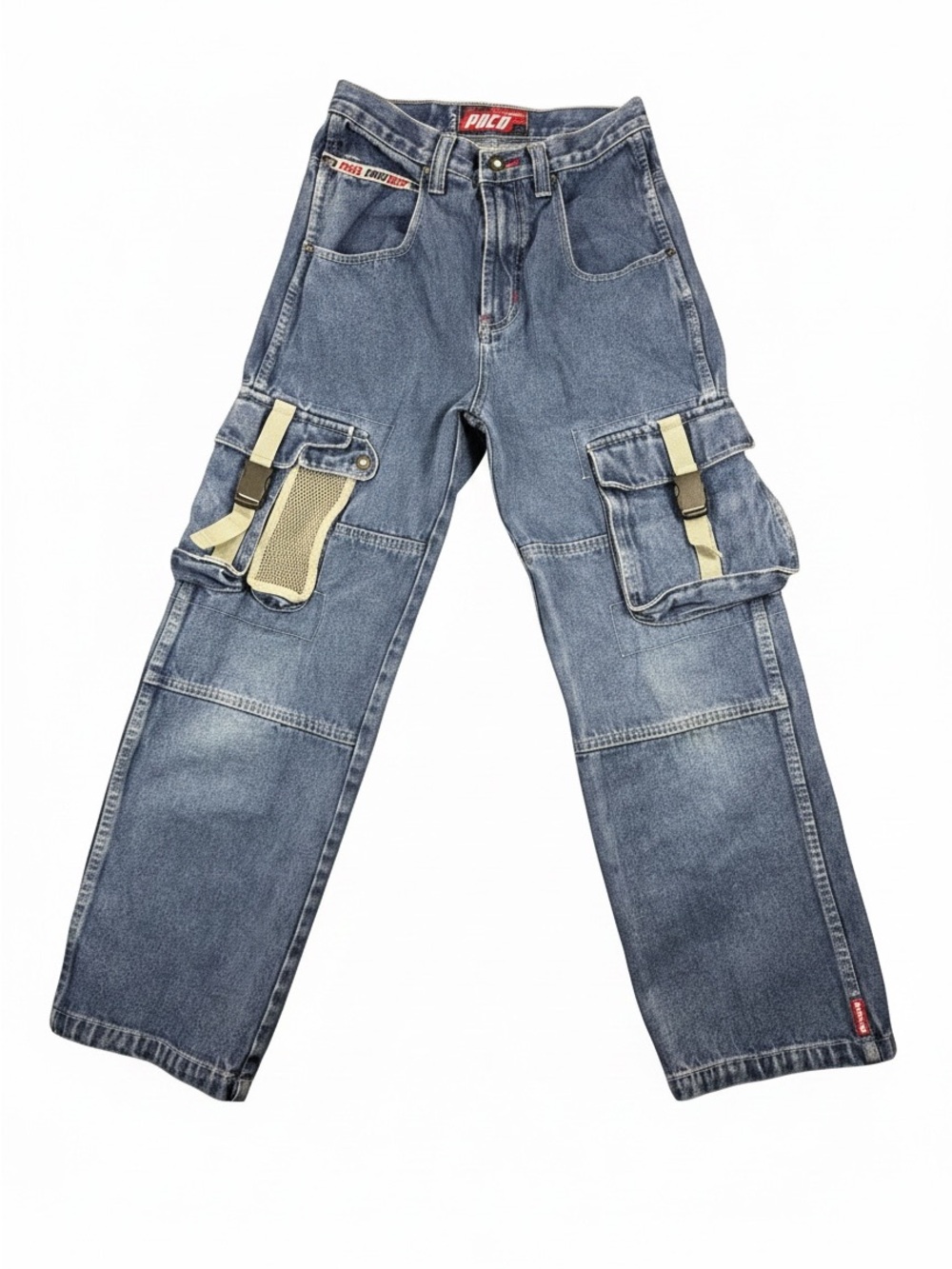 PACO Jeans VINTAGE 90s - Y2K Baggy Skater Utility Cargo Denim Jeans - Picture 2 of 15